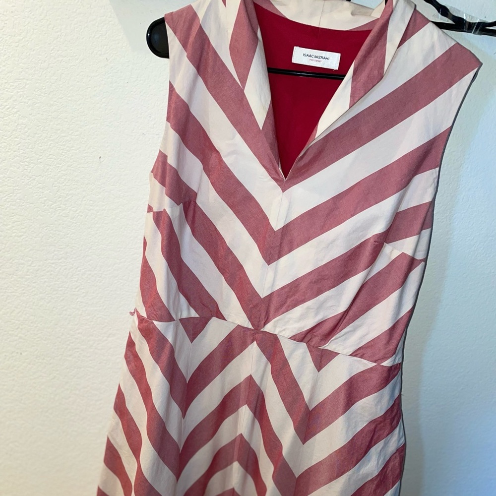 Isaac Mizrahi Red and Cream Dress